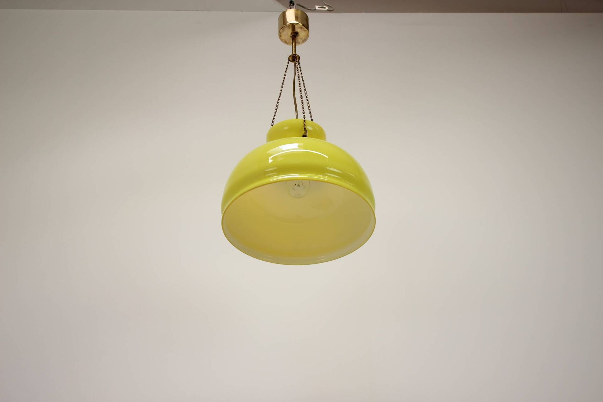 1970's Glass Chandelier, Czechoslovakia