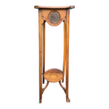 Tall Art Nouveau carved wooden side table