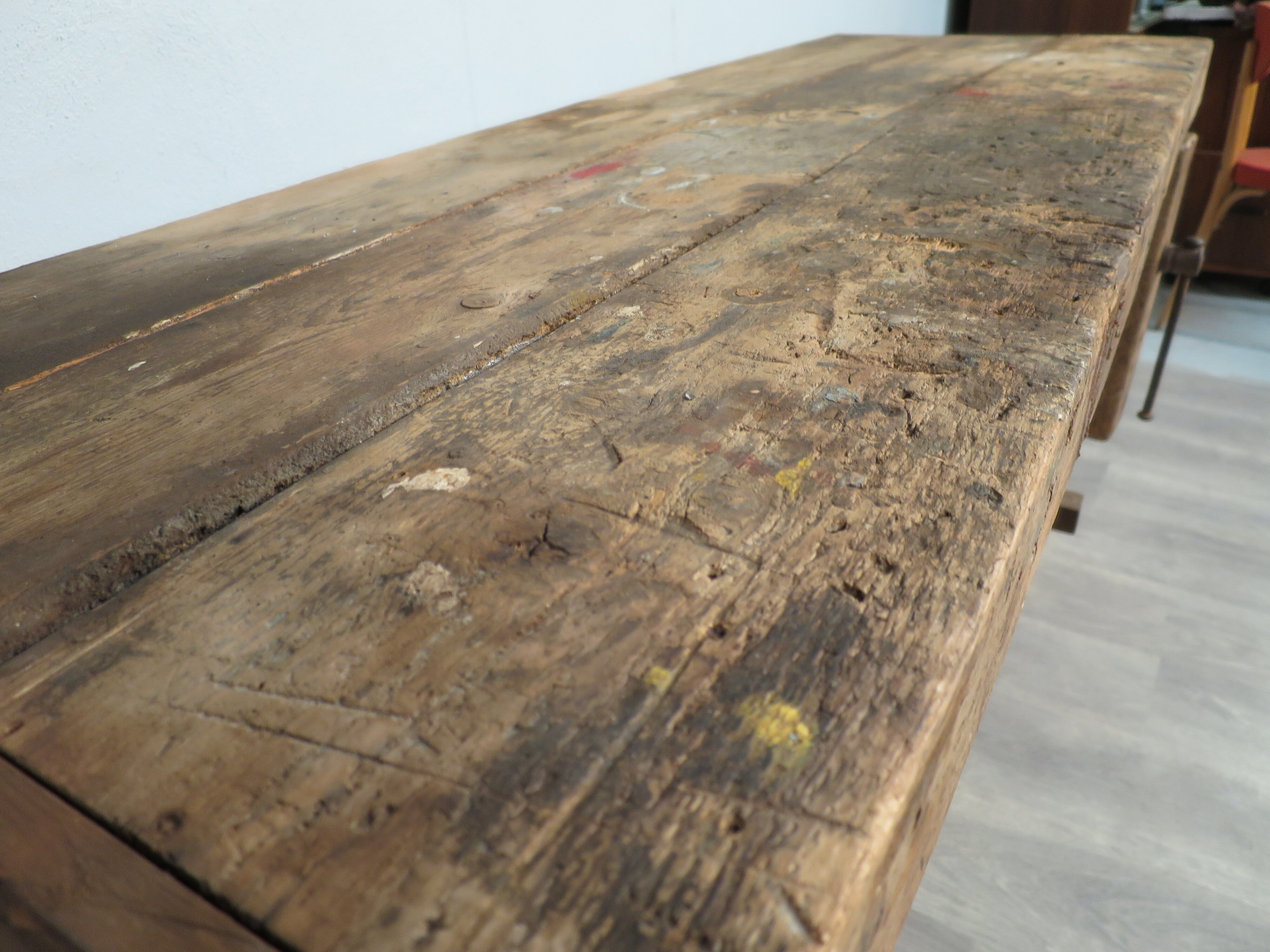 Old patinated workbench