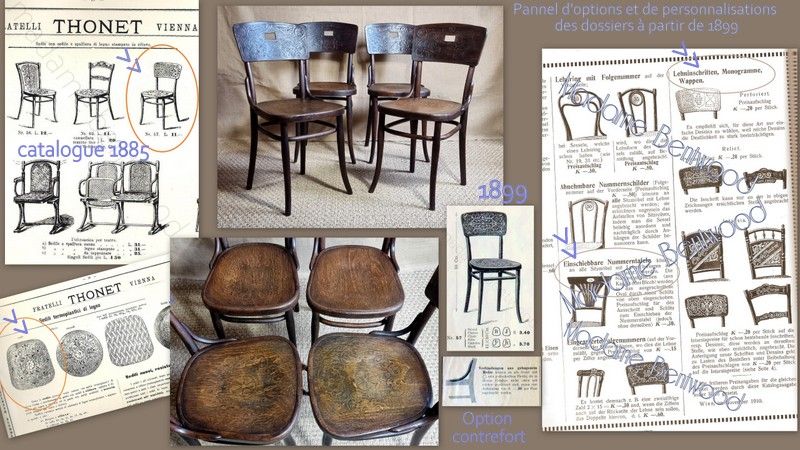 Set 4 Thonet chairs with the coat of arms of Colmar around 1900