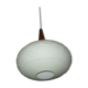 Teak and opaline suspension by Louis Kalff for Philips 60 years