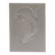 Bas-relief en plâtre d'une feuille d'acanthe avec une fleur.