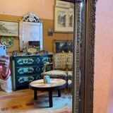 Bevelled mirror with gilded stucco parclose, from the Napoleon III period