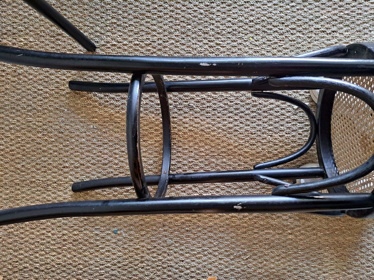 Paire de tabourets de bar cannés , en bois courbé