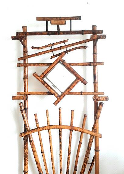 Vestiaire porte-manteau art nouveau en bambou tigré