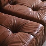 De Sede DS 88 Modular Sofa In Cognac Patchwork Leather, Switzerland 1970s