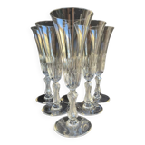 6 Saint Louis champagne flutes cut Lozère service stamped