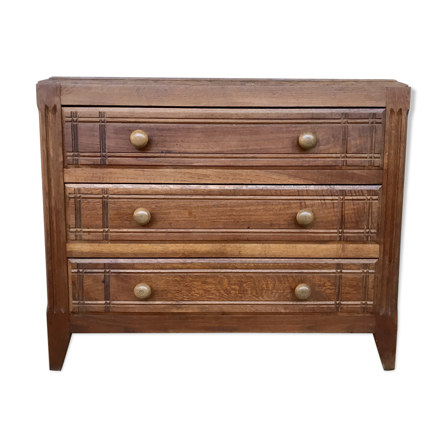 Vintage chest of drawers art deco oak 1950