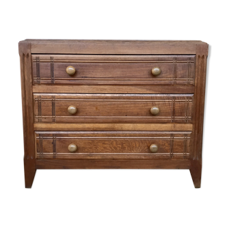 Vintage chest of drawers art deco oak 1950
