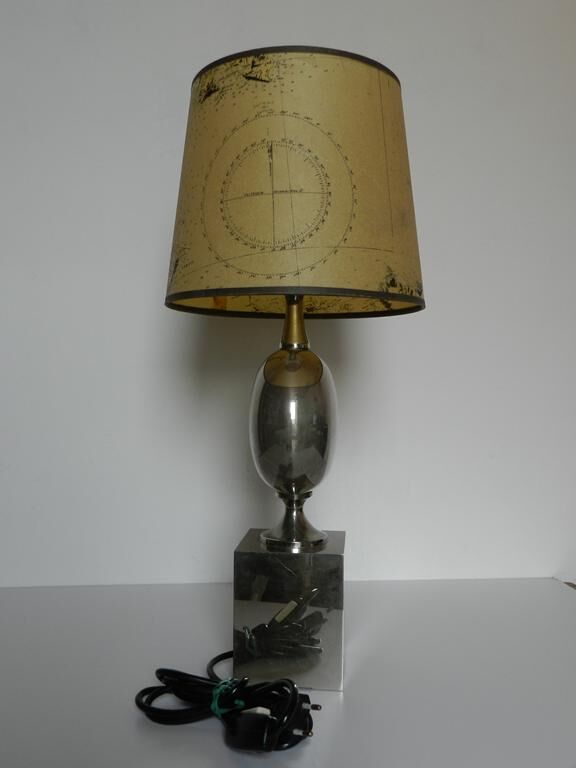Lampe métal chromé Philippe Barbier
