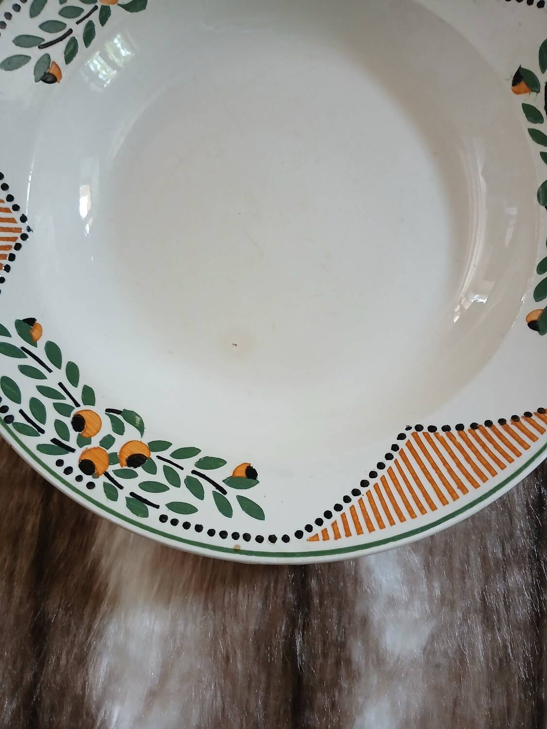 3 antique Longwy deep plates