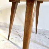 Round coffee table with compass legs 1970