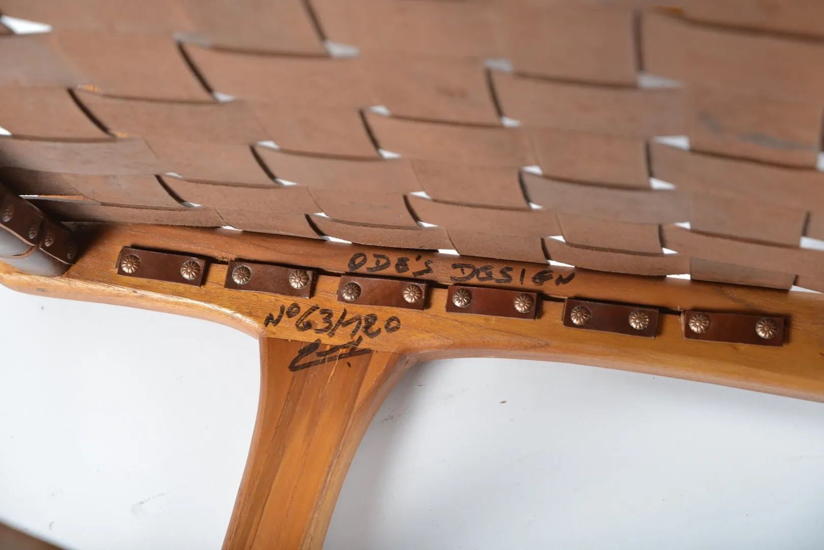 Olivier de schrijver brown leather armchair signed and numbered circa 1990