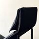 Scandinavian design chaise longue in black leather by Tord Björklund, Sweden 1970.