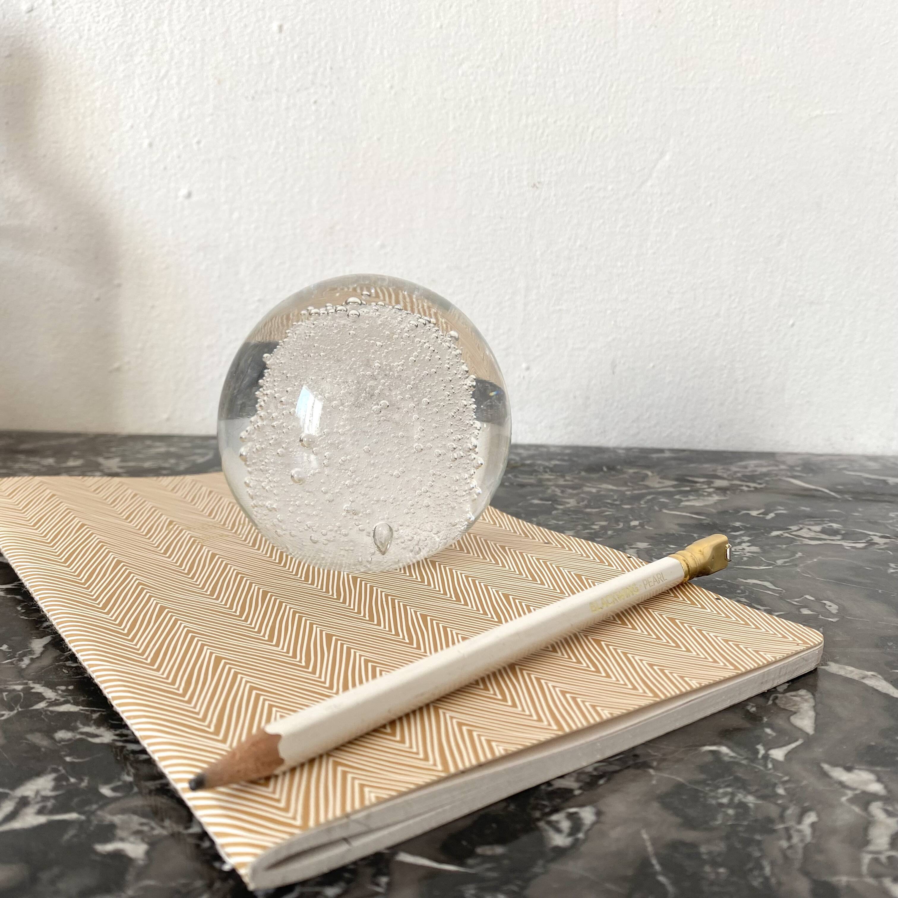 Boule de sulfure, presse papier verre de Murano
