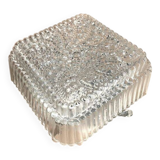 Square glass flush mount lamp for low ceilings