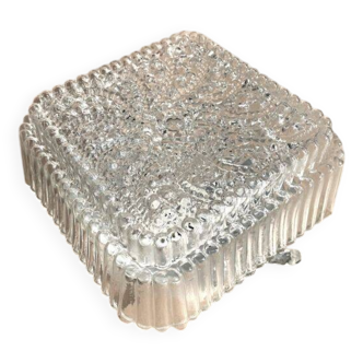 Square glass flush mount lamp for low ceilings