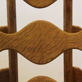 Six vintage 1960s Danish ladderback oak chairs, Henning Kjærnulf brutalist style