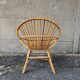Vintage rattan shell armchair from the 70s, handmade bohemian