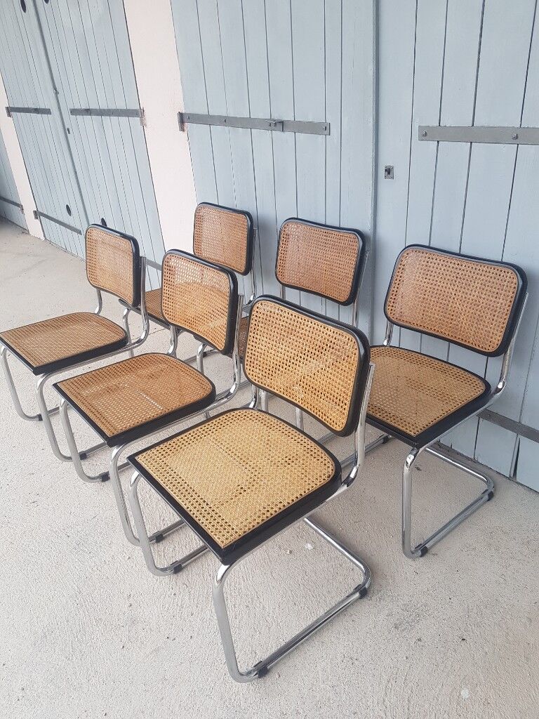 Lot of 6 cesca B32 chairs by Marcel Breuer