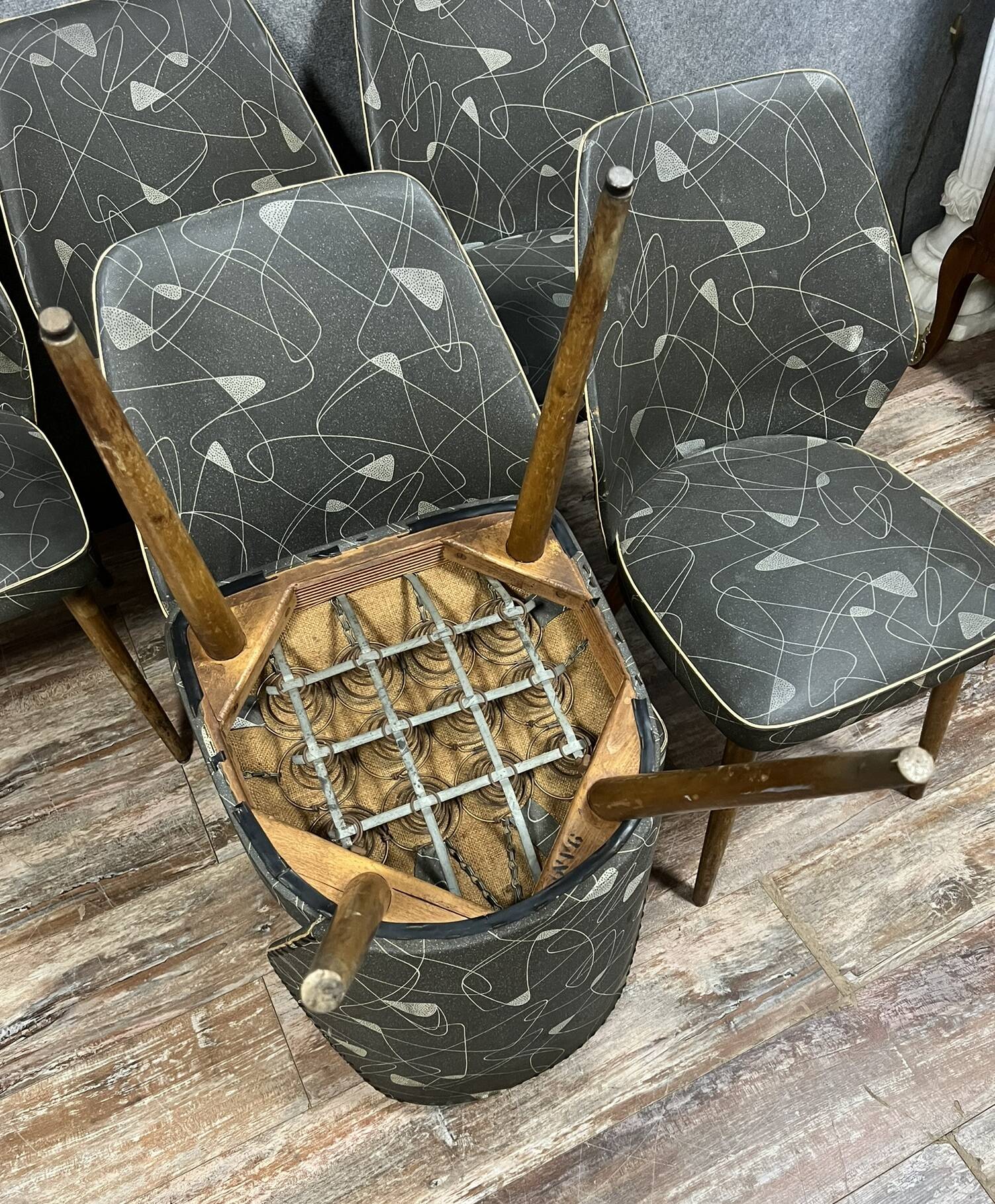 According to Oswald Haerdtl: series of six 60's designer chairs