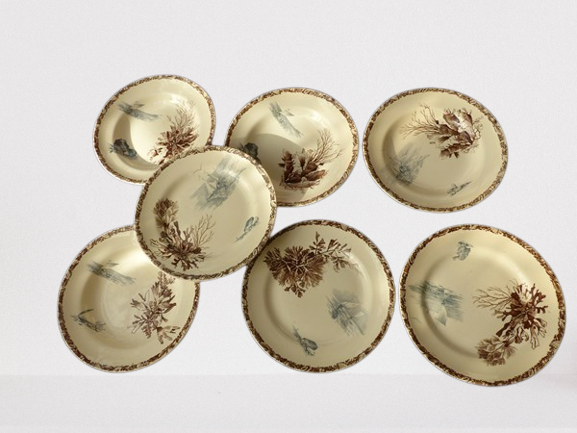 Marine decoration service in earthenware from Choisy-le-Roi