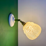 Vintage glass globe wall light in yellow from Clichy.