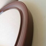Round brown mirror plastic 80 years diameter 35cm