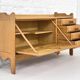 Small oak and leather enfilade by Guillerme and Chambron