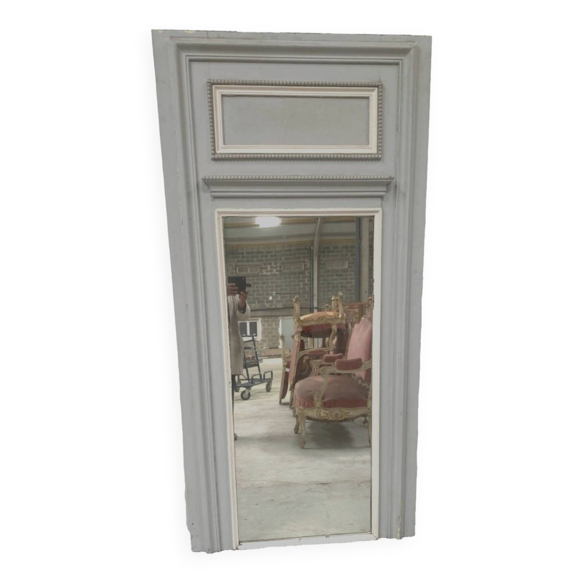 Louis XVI style trumeau in wood and patinated stucco 20th century