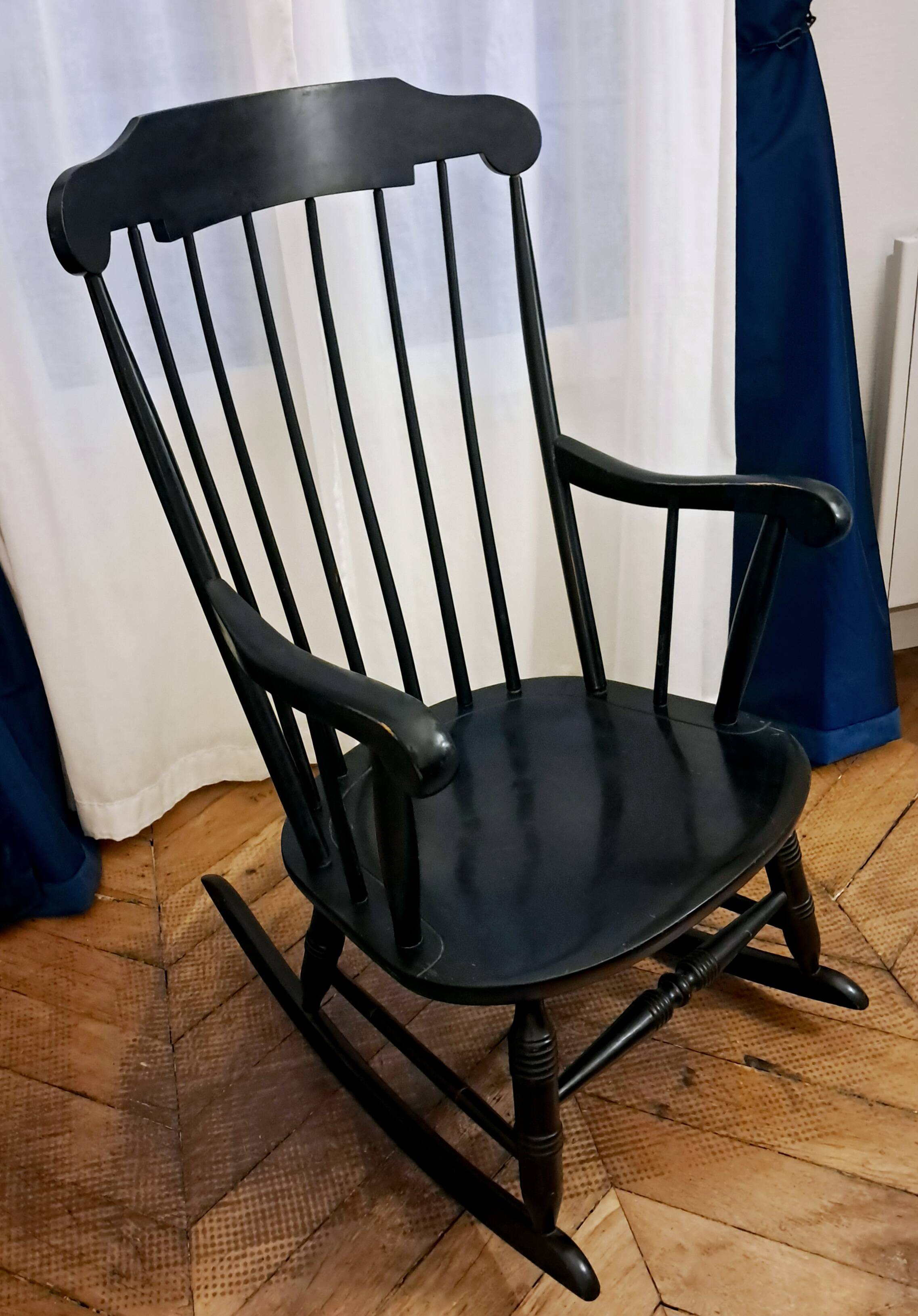 Black rocking chair/rocking seat Stol Kamnik Yugoslavia. 1960s