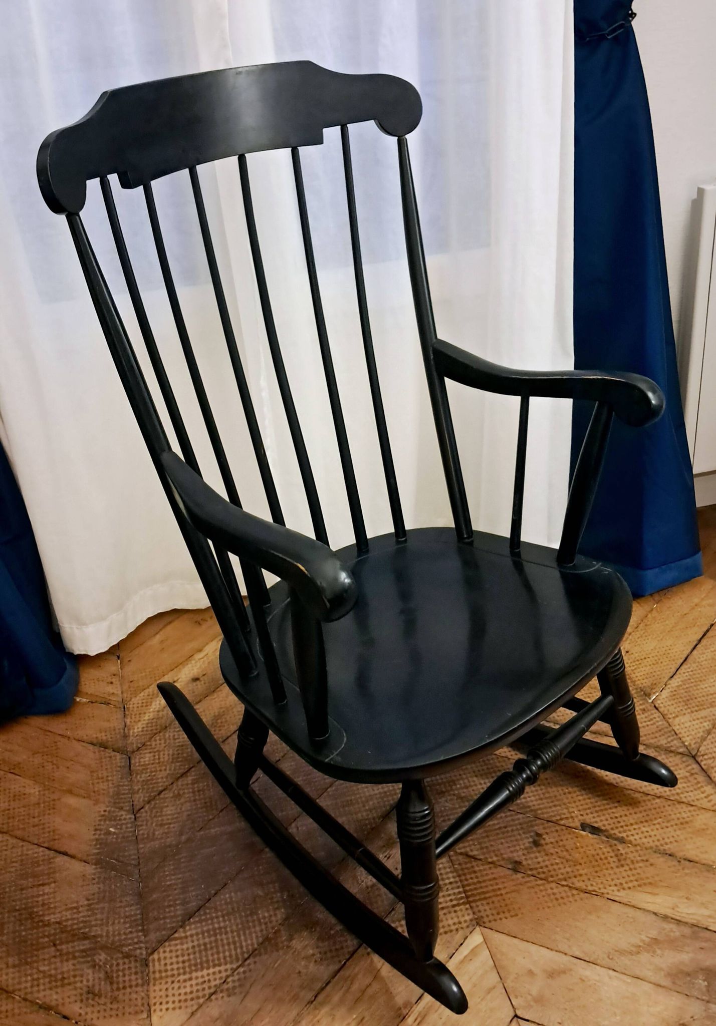 Black rocking chair/rocking seat Stol Kamnik Yugoslavia. 1960s