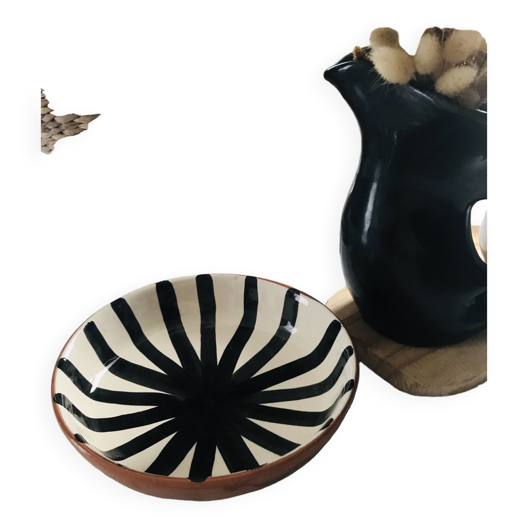Morocco striped ceramic dish