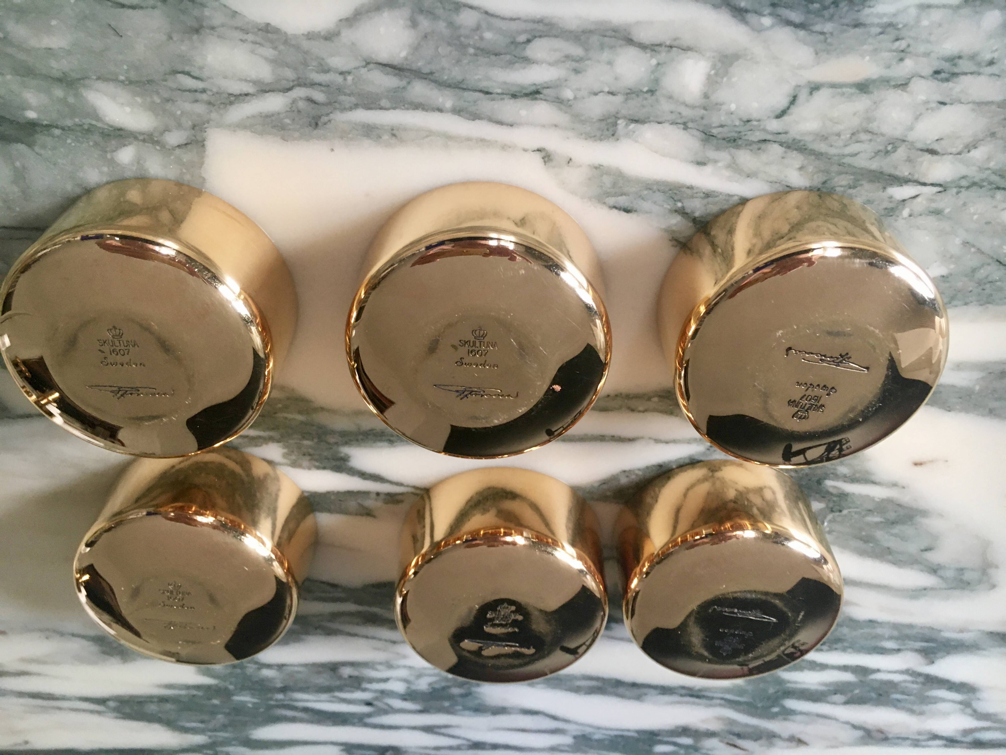 Pierre Forsell for skultuna. Sweden, 1970 gold-plated brass service