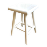 Tabouret en bois blanc