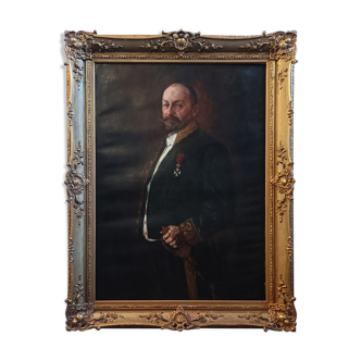 Huile sur toile Max Schultze Strahler portrait d'homme 1906