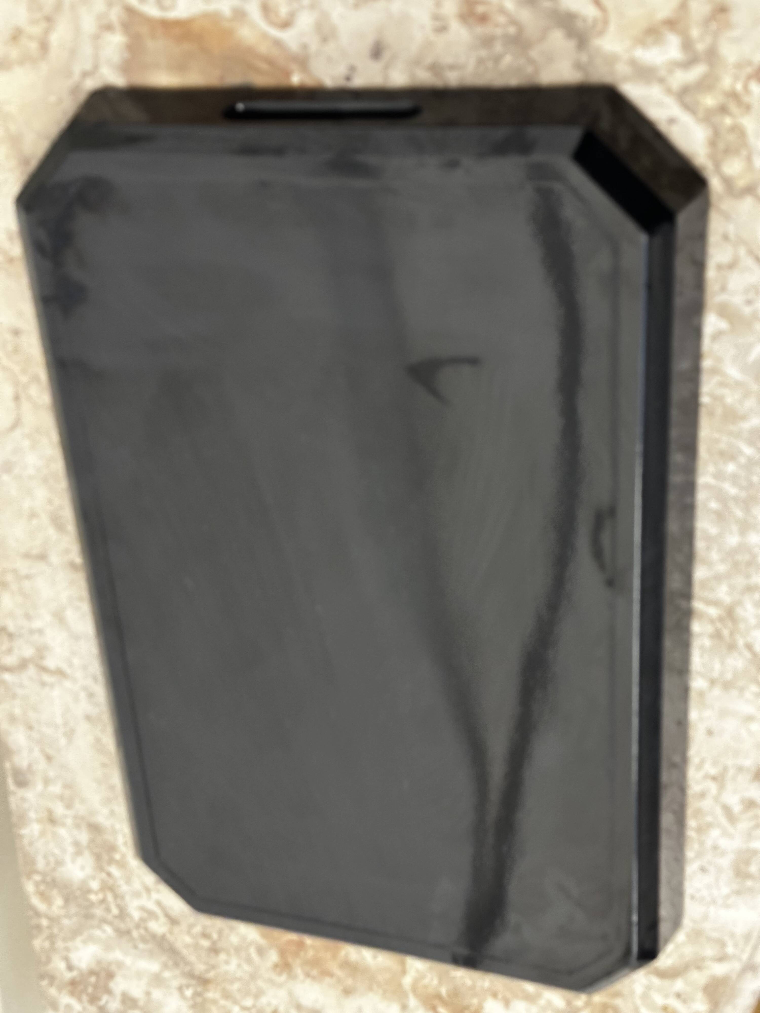 Japanese tray in black and gold lacquered wood