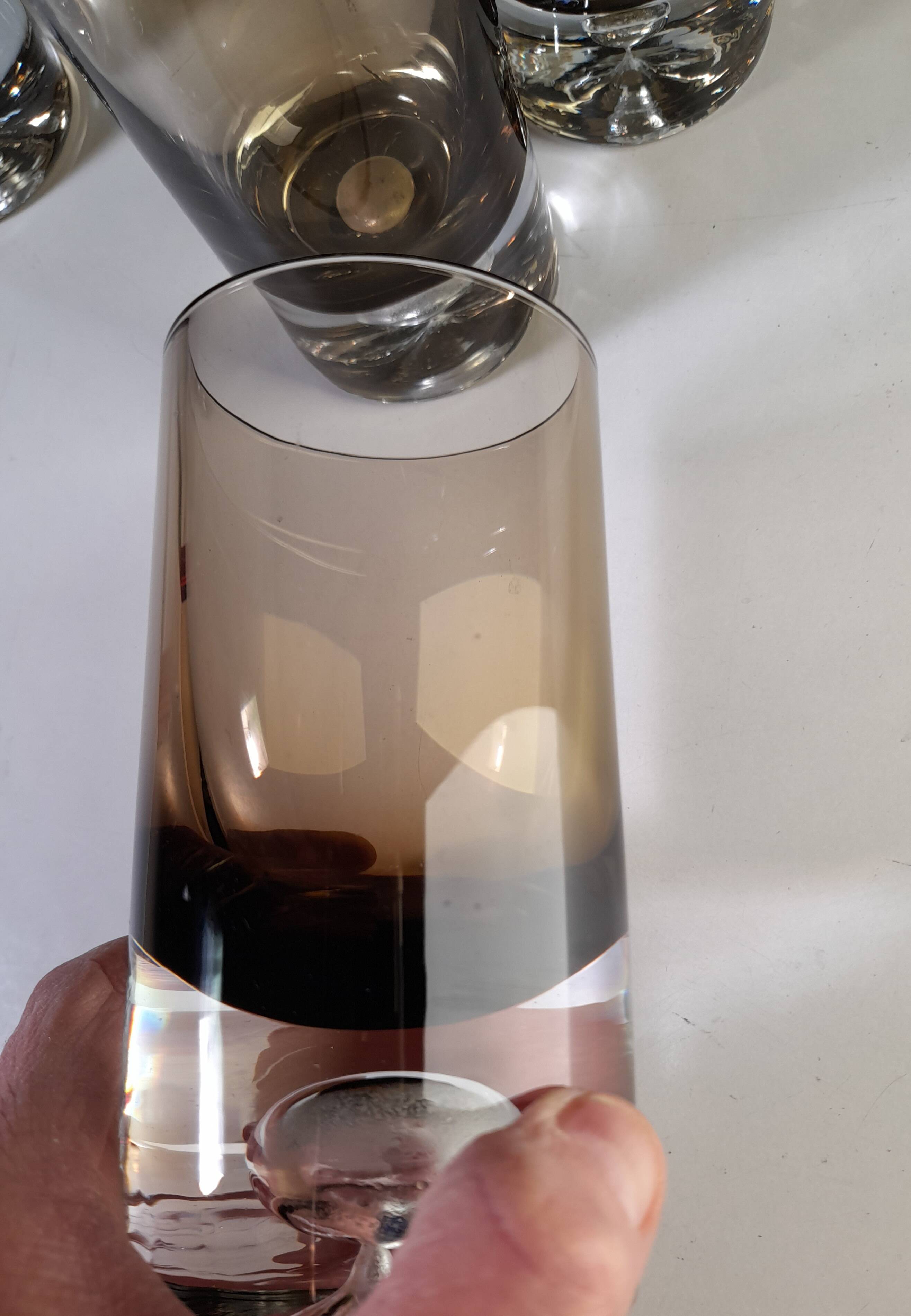 Set of 11 glasses, design by Roland Pösch Gral Glas, vintage 70s.