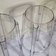 Set of 3 transparent Charles Ghost stools by Philippe Starck for Kartell, 65 cm