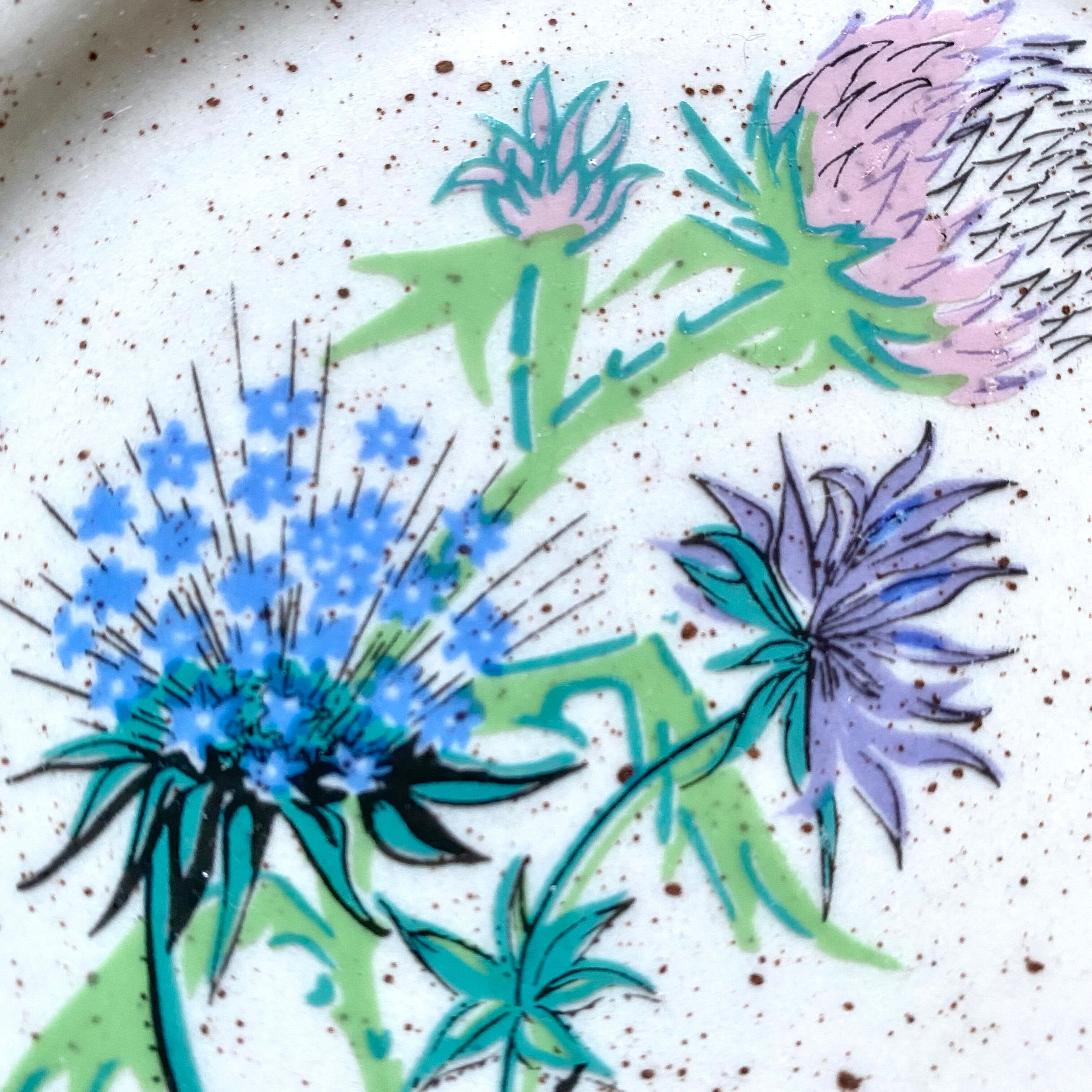 6 floral dessert plates