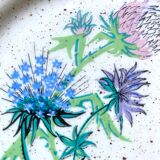 6 floral dessert plates