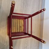 Red curved square stool