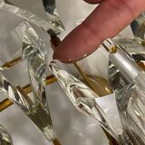 Grand plafonnier en laiton et cristal par Stilkronen Italie années 1970