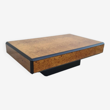 Roche Bobois coffee table 1970 in elm burl