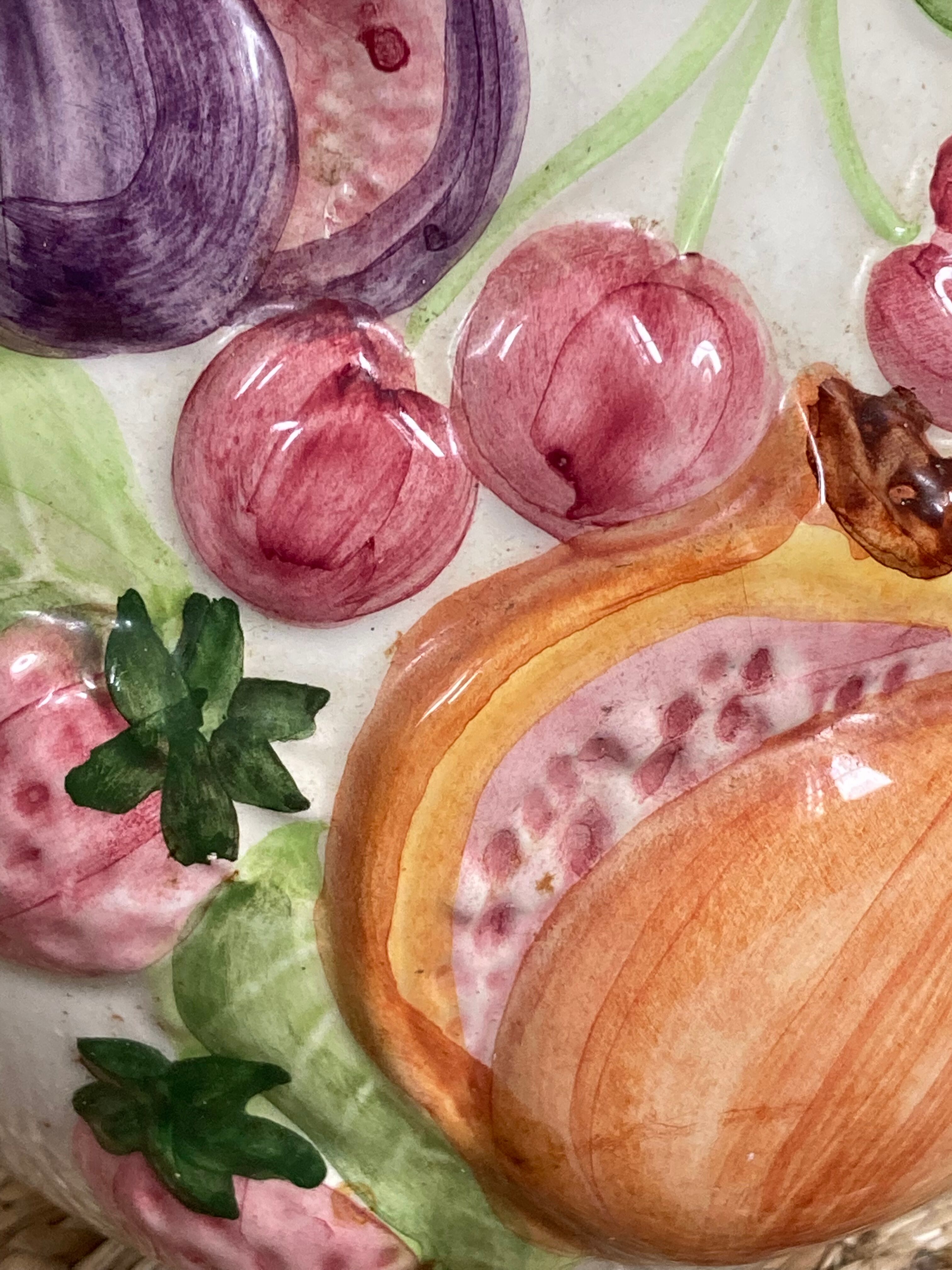 Gerber fruit slip pitcher, vintage ceramics