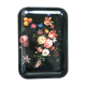 Black tray with floral motifs