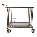 Hollywood Regency gilt brass bar cart drinks trolley, 1970s