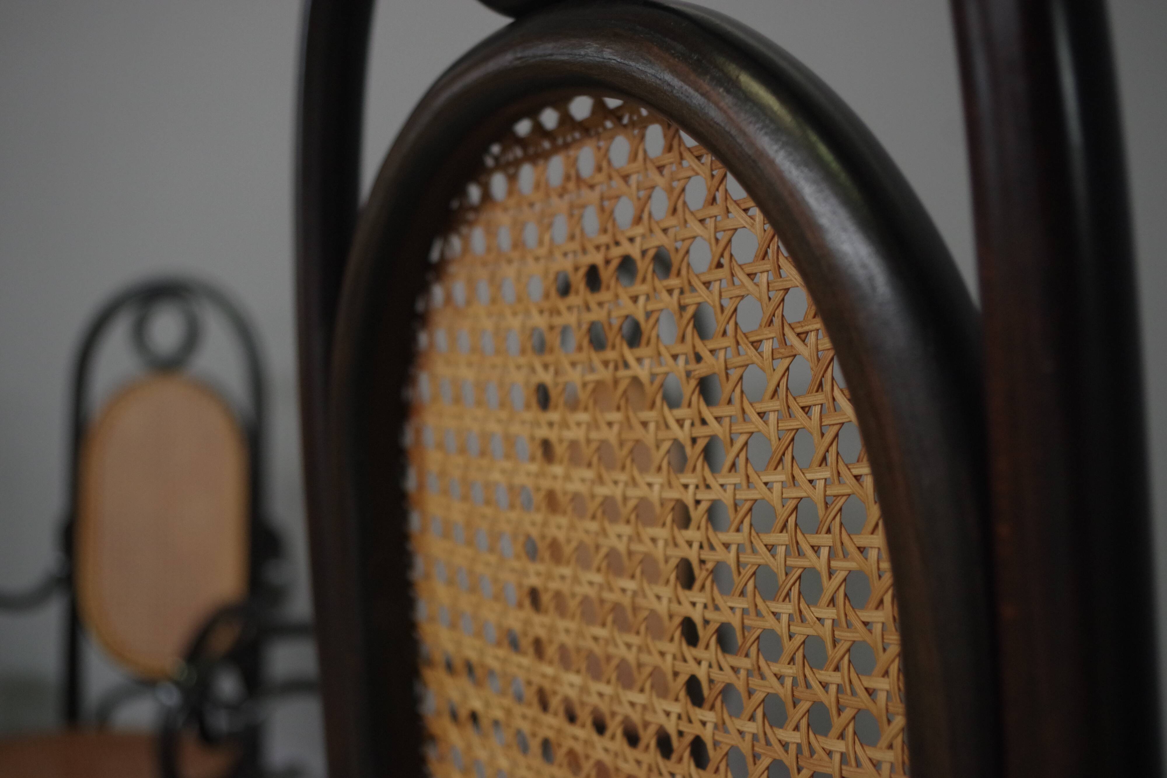 Chairs in bent beech and vienna straw, 1980