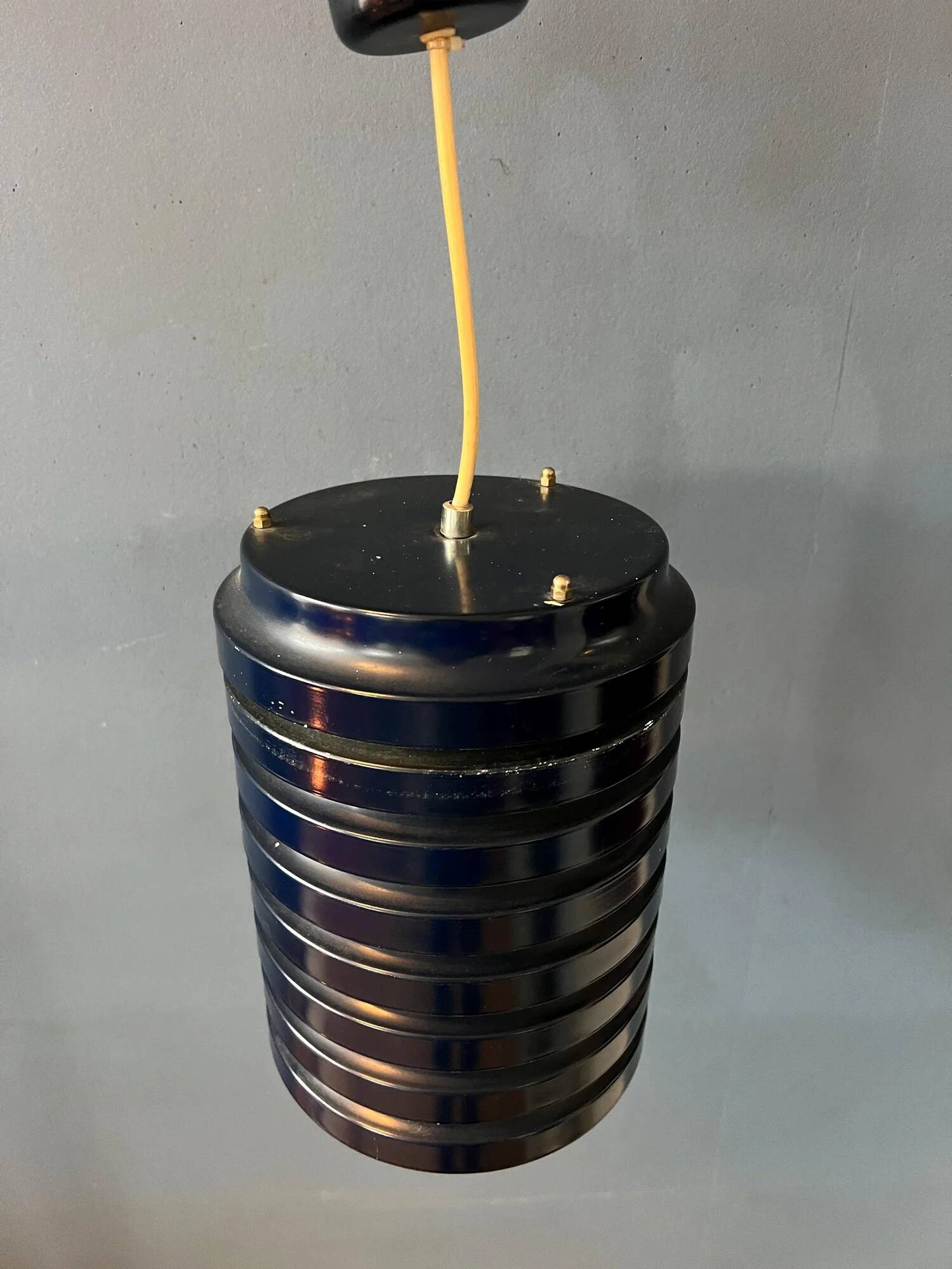 Vintage blue Danish mid-century pendant lamp