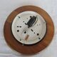 Plafonnier, applique murale ronde en verre taillé sur socle en bois